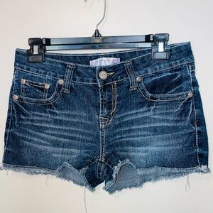 No boundaries juniors jean shorts cutoffs distressed denim sz 9 ladies